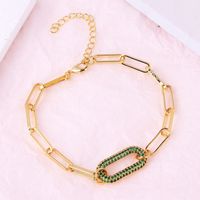 Simple Style Solid Color Copper Inlay Zircon Women's Bracelets Necklace sku image 5