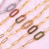 Simple Style Solid Color Copper Inlay Zircon Women's Bracelets Necklace main image 5