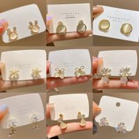 Sucré Vêtement De Rue Fruit Forme De Cœur Fleur Alliage Émail Placage Incruster Perles Artificielles Strass Femmes Boucles D'oreilles main image 6