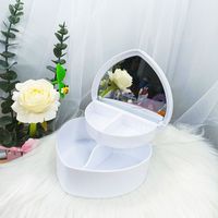 Cute Solid Color Plastic Jewelry Boxes sku image 1