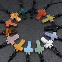 Casual Cross Crystal Polishing Pendant Necklace main image 4