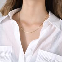 201 Stainless Steel 18K Gold Plated Simple Style Plating Solid Color Necklace sku image 3