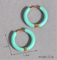 1 Pair Simple Style Round Solid Color Stainless Steel Hoop Earrings main image 3