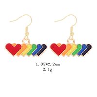 Novelty Geometric Color Block Heart Shape Alloy Enamel Women's Drop Earrings sku image 2