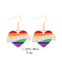 Novelty Geometric Color Block Heart Shape Alloy Enamel Women's Drop Earrings sku image 14