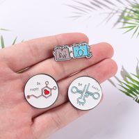 Cartoon Style Geometric Letter Alloy Stamping Stoving Varnish Plating Unisex Brooches main image 5