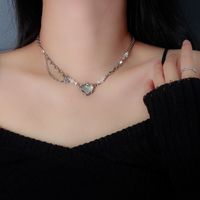 Sweet Heart Shape Alloy Titanium Steel Plating Women's Necklace sku image 5