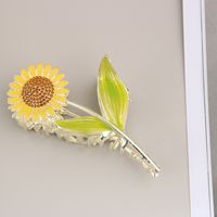 Simple Style Korean Style Sunflower Tulip Grain Imitation Pearl Alloy Inlay Rhinestones Hair Claws sku image 41