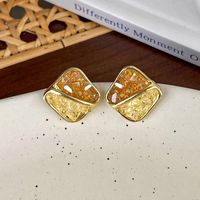 1 Pair Vintage Style Sweet Heart Shape Flower Butterfly Copper Inlay Rhinestones Earrings sku image 1