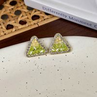 1 Pair Vintage Style Sweet Heart Shape Flower Butterfly Copper Inlay Rhinestones Earrings sku image 17