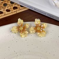 1 Pair Vintage Style Sweet Heart Shape Flower Butterfly Copper Inlay Rhinestones Earrings sku image 21