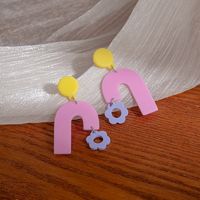 1 Pair Fashion Heart Shape Flower Bow Knot Alloy Plating Inlay Artificial Diamond Women's Drop Earrings sku image 2
