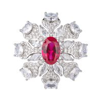 Luxurious Flower Copper Artificial Gemstones Rings In Bulk main image 3