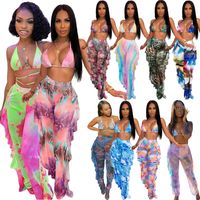 Women's Sexy Printing Printing Hollow Out 3 Pieces Sets Bikinis main image video