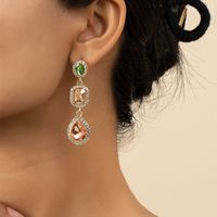 Lady Geometric Alloy Plating Inlay Artificial Gemstones Women's Ear Studs main image 4