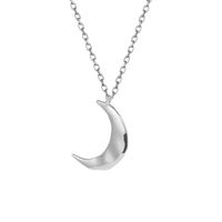 Retro Moon Sterling Silver Polishing Pendant Necklace sku image 2