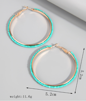 Exaggerated Vacation Round Seed Bead Ferroalloy Women's Hoop Earrings main image 4