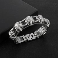 Hip-Hop Cool Style Skull Stainless Steel Plating 18K Gold Plated Men'S Bracelets main image 2