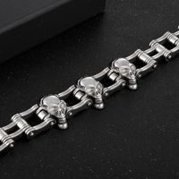 Hip-Hop Rock Skull Stainless Steel 18K Gold Plated Men'S Bracelets main image 4