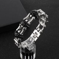 Hip-Hop Rock Skull Stainless Steel 18K Gold Plated Men'S Bracelets main image 2