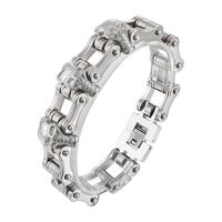 Hip Hop Roche Crâne Acier Inoxydable Plaqué Or 18K Hommes Bracelets sku image 3