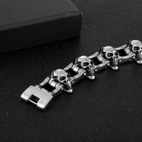 Hip-hop Cool Style Skull Stainless Steel Bracelets main image 4