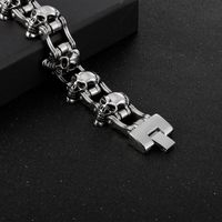 Hip-hop Cool Style Skull Stainless Steel Bracelets main image 7
