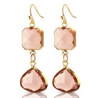 Simple Style Geometric Artificial Crystal Glass Inlay Artificial Gemstones Women's Drop Earrings sku image 2