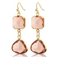 Simple Style Geometric Artificial Crystal Glass Inlay Artificial Gemstones Women's Drop Earrings main image 3