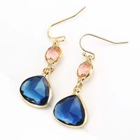 Simple Style Geometric Artificial Crystal Glass Inlay Artificial Gemstones Women's Drop Earrings main image 4