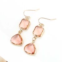 Simple Style Geometric Artificial Crystal Glass Inlay Artificial Gemstones Women's Drop Earrings main image 2