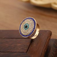 Ins Style Retro Devil's Eye Alloy Plating Inlay Rhinestones Unisex Open Ring main image 1