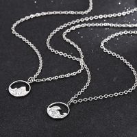 Casual Simple Style Mountain Sea Wave Solid Color Stainless Steel Hollow Out Pendant Necklace main image 7