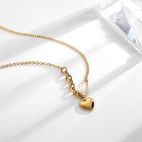 Titanium Steel 18K Gold Plated Simple Style Plating Heart Shape Titanium Steel Pendant Necklace main image 5