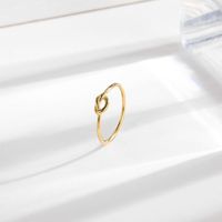 Titanium Steel 18K Gold Plated Simple Style Plating Solid Color Knot Titanium Steel Rings main image 5