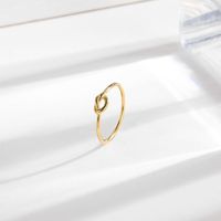 Titanium Steel 18K Gold Plated Simple Style Plating Solid Color Knot Titanium Steel Rings sku image 2