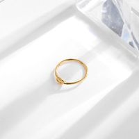 Titanium Steel 18K Gold Plated Simple Style Plating Solid Color Knot Titanium Steel Rings main image 3