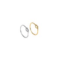 Titanium Steel 18K Gold Plated Simple Style Plating Solid Color Knot Titanium Steel Rings main image 2