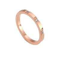 Titanium Steel 18K Gold Plated Simple Style Inlay Round Zircon Rings main image 3