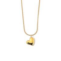 Titanium Steel 18K Gold Plated Simple Style Commute Plating Heart Shape Titanium Steel Pendant Necklace sku image 1