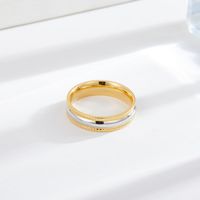 Titanium Steel 18K Gold Plated Simple Style Plating Color Block Titanium Steel Rings main image 5