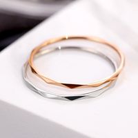 Titanium Steel 18K Gold Plated Simple Style Plating Solid Color Titanium Steel Rings main image 5