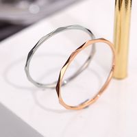 Titanium Steel 18K Gold Plated Simple Style Plating Solid Color Titanium Steel Rings main image 4