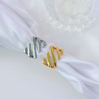 Titanium Steel 18K Gold Plated INS Style Novelty Plating Stripe Solid Color Titanium Steel Rings main image 4