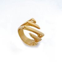 Titanium Steel 18K Gold Plated INS Style Novelty Plating Stripe Solid Color Titanium Steel Rings main image 2