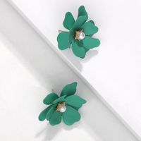 Sweet Flower Alloy Spray Paint Women's Ear Studs main image 3