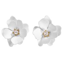 Sweet Flower Alloy Spray Paint Women's Ear Studs sku image 3