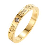 Titanium Steel 18K Gold Plated Simple Style Plating Hollow Out Inlay Round Star Heart Shape Artificial Gemstones Rings main image 2