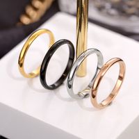 Titanium Steel 18K Gold Plated Simple Style Inlay Round Zircon Rings main image 4