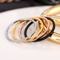 Titanium Steel 18K Gold Plated Simple Style Inlay Round Zircon Rings main image 1